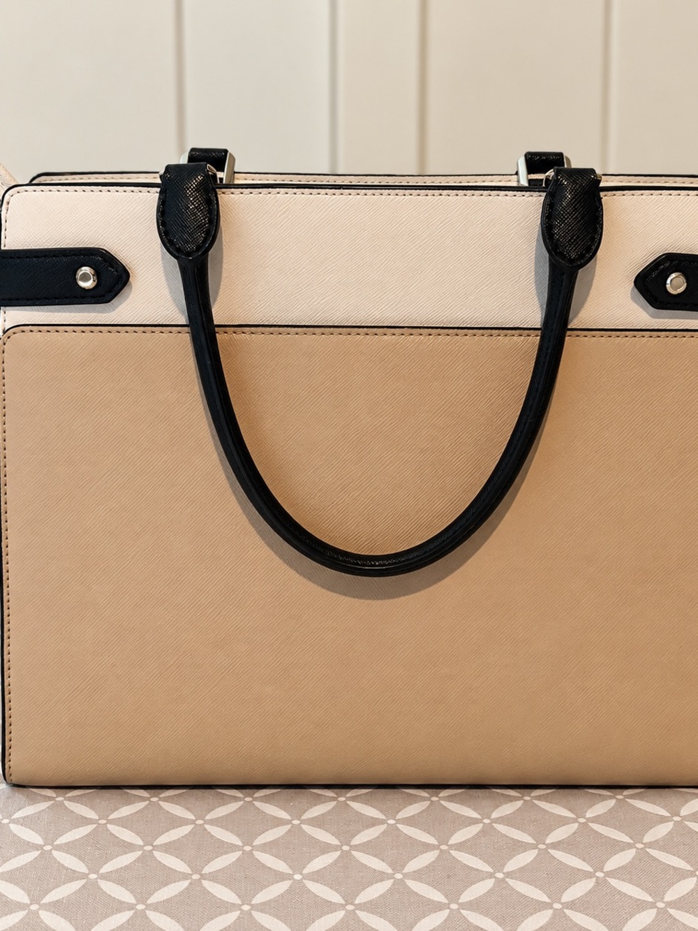 kate spade Beige & Black Saffiano Tote with Cardholder - Picture 3 of 10